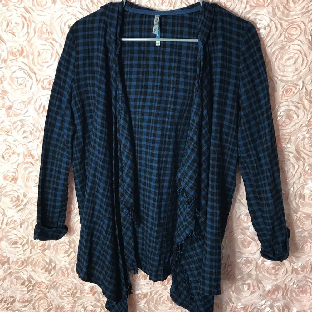 Blue and black cardigan